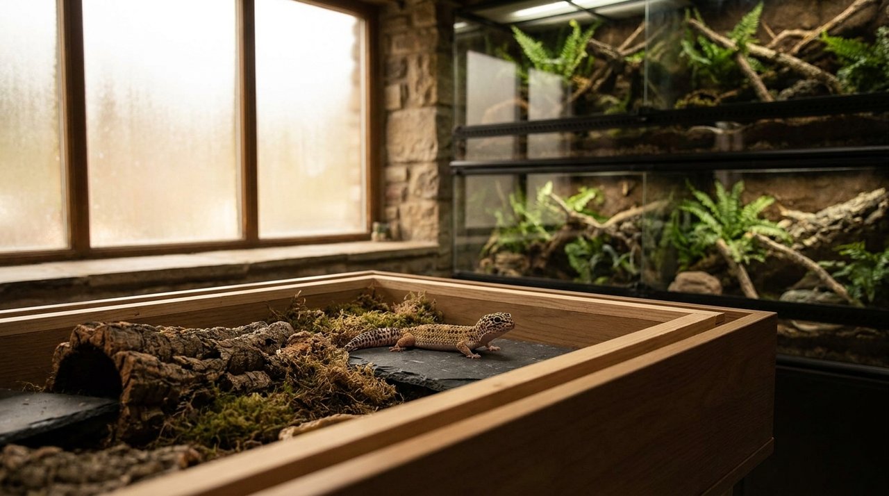 A calm, naturalistic close portrait of a rescued reptile in soft documentary light.